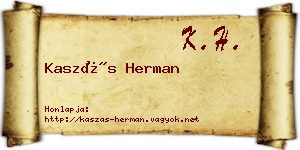 Kaszás Herman névjegykártya